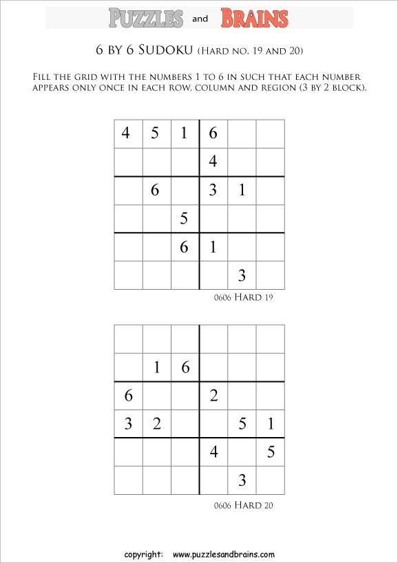 printable sudoku puzzles