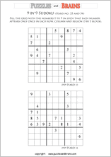 printable difficult level 9 by 9  Sudoku puzzles