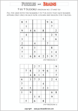 printable medium level 9 by 9  Sudoku puzzles