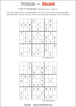printable medium level 9 by 9  Sudoku puzzles