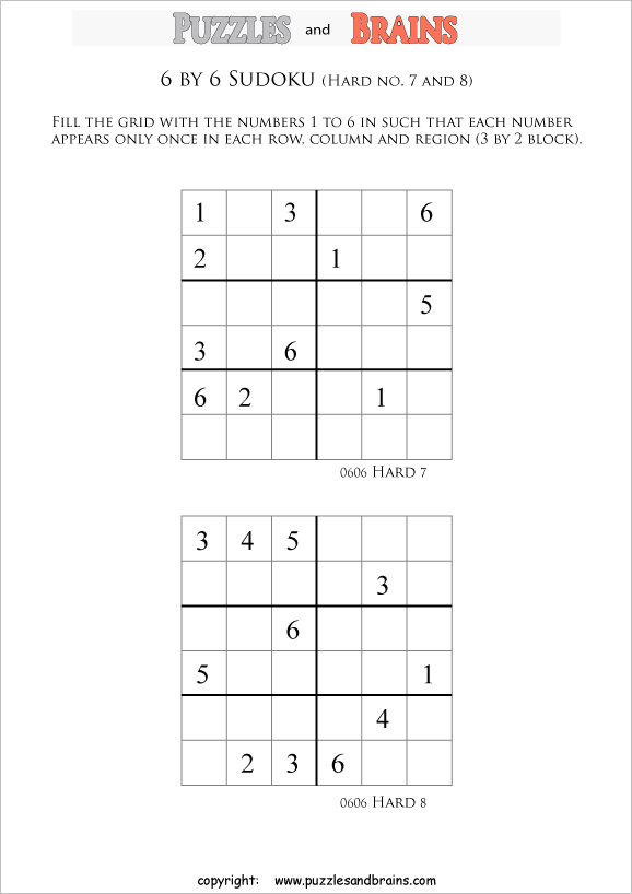 printable sudoku puzzles