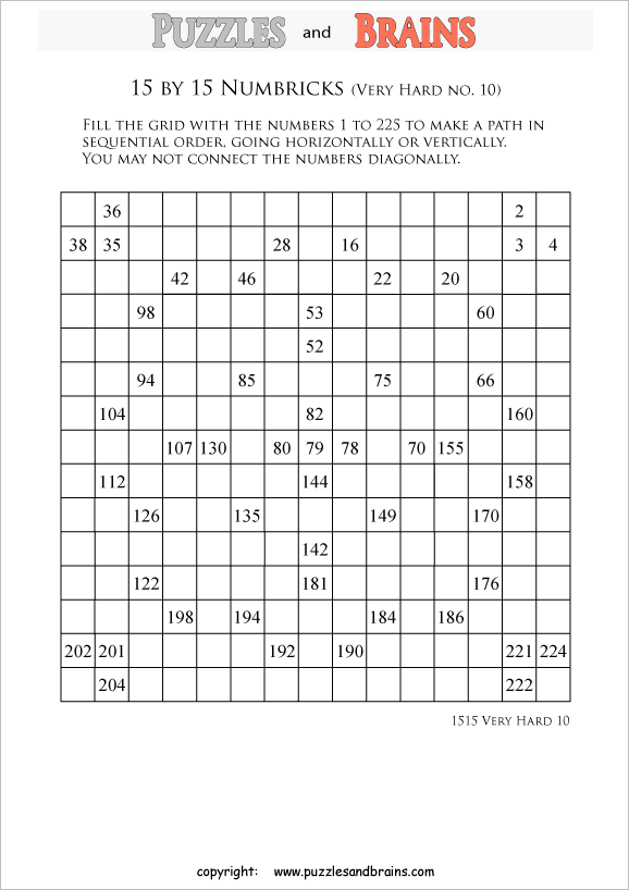 Numbrix Puzzles Printable