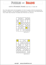Free And Printable Hidato Or Number Snake Puzzles For Young And Old To Challenge And Develop Your Logic And Thinking Skills