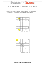 printable 6 by 6 very hard level Numbrix logic IQ puzzles