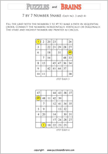 Free And Printable Hidato Or Number Snake Puzzles For Young And Old To Challenge And Develop Your Logic And Thinking Skills