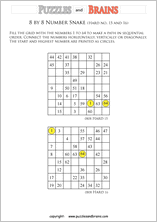 Free and printable Hidato, or NUmber Snake, puzzles for young and old ...