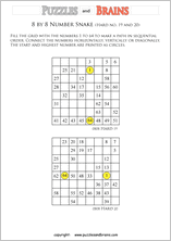 Free and printable Hidato, or NUmber Snake, puzzles for young and old ...