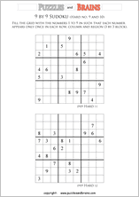 printable difficult level 9 by 9 Sudoku puzzles