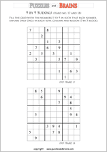printable difficult level 9 by 9 Sudoku puzzles