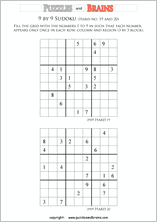 printable difficult level 9 by 9 Sudoku puzzles