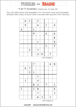 printable difficult level 9 by 9 Sudoku puzzles