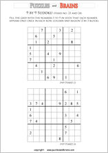 printable difficult level 9 by 9 Sudoku puzzles