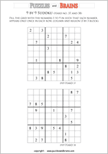 printable difficult level 9 by 9  Sudoku puzzles