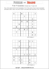 printable difficult level 9 by 9 Sudoku puzzles