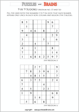 printable medium level 9 by 9 Sudoku puzzles