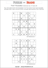 printable medium level 9 by 9 Sudoku puzzles