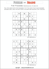 printable medium level 9 by 9 Sudoku puzzles
