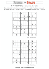 printable medium level 9 by 9  Sudoku puzzles