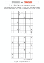 printable very difficult level 9 by 9 Sudoku puzzles