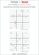 printable very difficult level 9 by 9  Sudoku puzzles