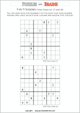 printable very difficult level 9 by 9 Sudoku puzzles