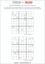 printable very difficult level 9 by 9 Sudoku puzzles