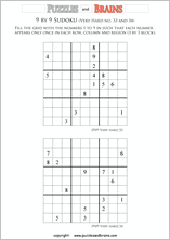 printable very difficult level 9 by 9 Sudoku puzzles