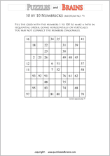 Free and printable Numbrix, Japanese logic puzzles for young and old to ...